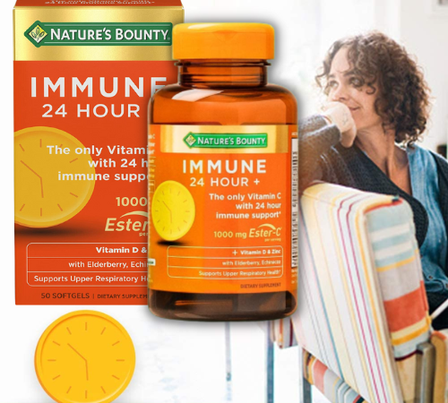 FOUR Bottles of 50-Count Nature’s Bounty 24 Hour + Immune Support Softgels as low as $4.73 EACH Box After Coupon (Reg. $10) + Free Shipping – 9¢/Softgel + Buy 4, Save 5%