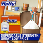 90-Count Hefty Strong Tall Kitchen Drawstring Trash Bags (Unscented) as low as $11.04 After Coupon (Reg. $28) + Free Shipping – 12¢/ 13-Gallon Bag