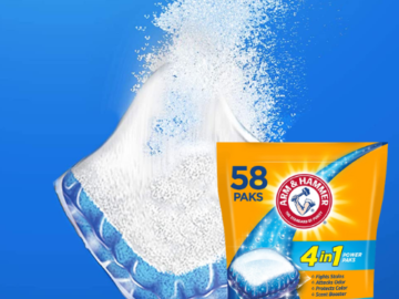 58-Count Arm & Hammer 4-in-1 Laundry Detergent Power Paks as low as $8.99 Shipped Free (Reg. $12) – 16¢/Pak