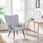 Accent your living space with this modern style Wingback Accent Chair, Gray Faux Leather for just $136 Shipped Free (Reg. $239.99)