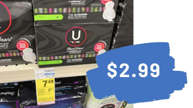 $2.99 U by Kotex Pads & Liners at CVS