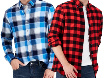 Club Room Men’s Regular-Fit Plaid Flannel Shirt $8.95 (Reg. $39.50) – 6 Colors – S to 2XL