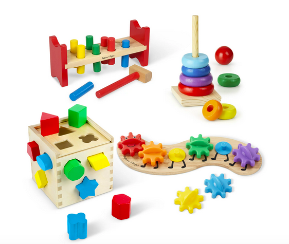 Melissa & Doug 4 Wooden Classic Rainbow Learning Toys