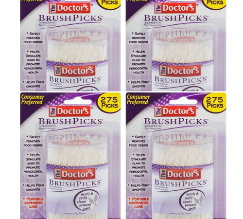 1,100-Count The Doctor’s BrushPicks Interdental Toothpicks as low as $10.67 Shipped Free (Reg. $19) – 12K+ FAB Ratings! $2.67/ 275-Count Pack or 1¢/Toothpick