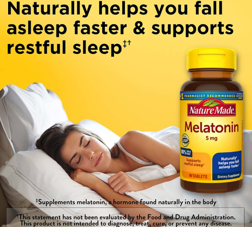 FOUR Bottles of 90-Count Nature Made Melatonin Tablets as low as $4.77 EACH Bottle After Coupon (Reg. $10.59) + Free Shipping – 5¢/Tablet + Buy 4, Save 5%