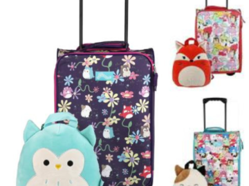 Squishmallows 2-Piece Luggage & Plush Backpack Set $27 (Reg. $38) – 3 Cute Options!