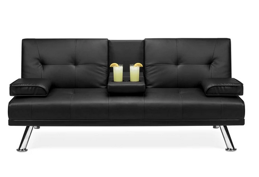 Faux Leather Upholstered Convertible Sofa Bed Futon only $214.99 shipped (Reg. $350!)