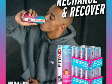24-Pack FITAID ENERGY Sports Recovery Raspberry Hibiscus Natural Caffeine as low as $25.65 After Coupon (Reg. $57) + Free Shipping – 10K+ FAB Ratings! $1.07/ 12 Oz Can – Keto, Gluten-Free, Vegan, & Paleo
