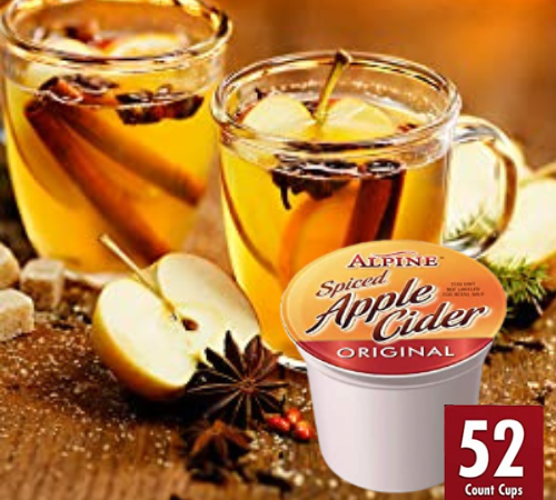 52-Count Alpine Spiced Cider Original Drink Mix, Single Serve Cups, Apple Flavor as low as $24.75 After Coupon (Reg. $40.59) + Free Shipping – 48¢/Pod