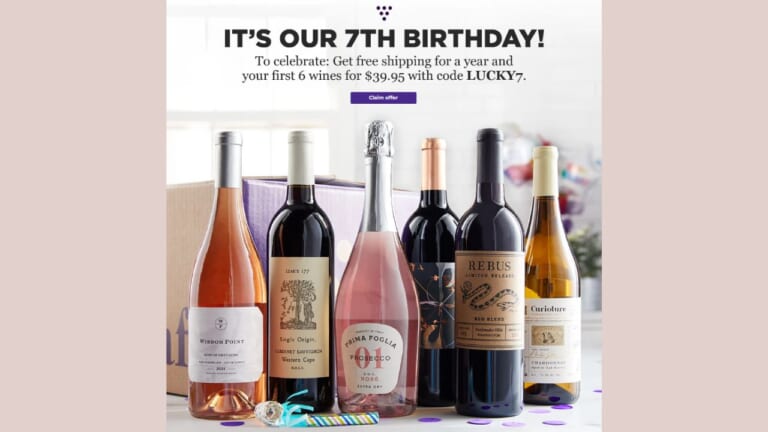 Get 6 Bottles of Wine $39.95 + Free Shipping For One Year!!