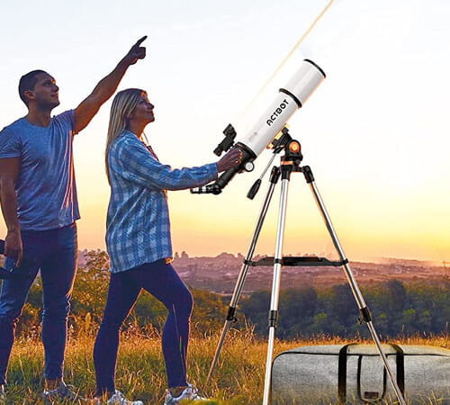 80mm Aperture 500mm AZ Mount Professional Refractor Telescope $50 After Code + Coupon (Reg. $200) + Free Shipping – with Phone Adapter, Portable Space Telescope and Carrying Bag