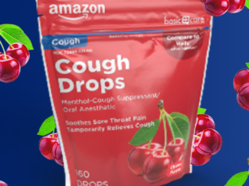 160-Count Amazon Basic Care Cherry Cough Drops as low as $3.21 Shipped Free (Reg. $5.82) – 2¢/Drop