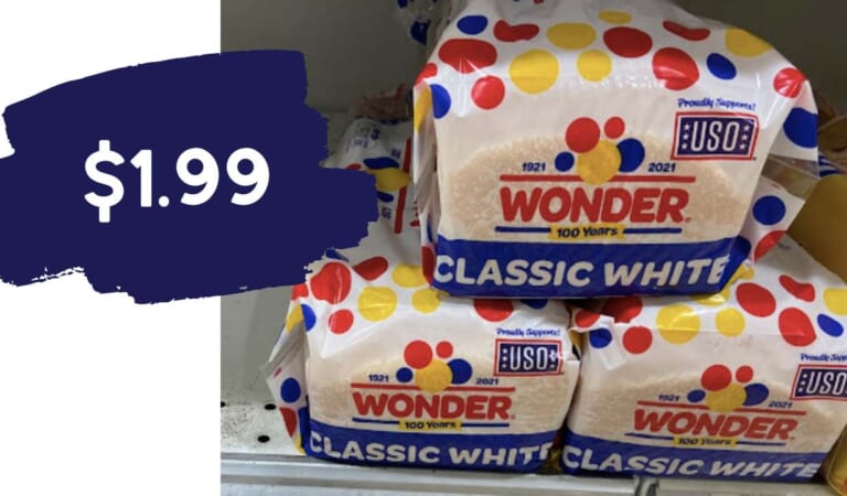 $1.99 Wonder Bread Loaves, Hamburger Buns, & Hot Dogs