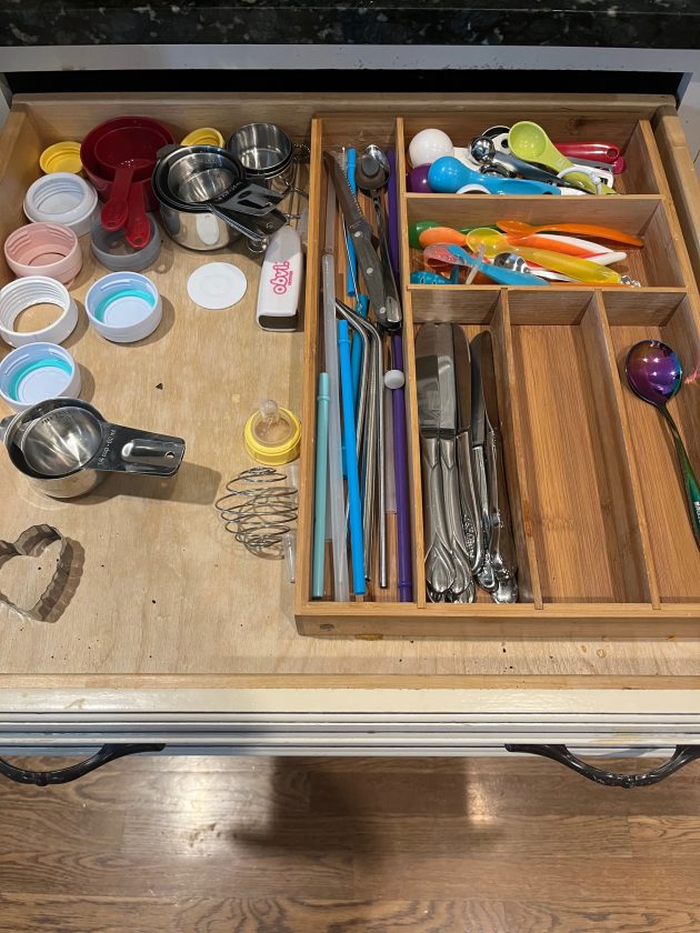 52 Weeks of Organizing: The silverware drawer & stair walls and carpet