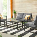 Barclay Black 4-Piece Steel Outdoor Patio Conversation Set