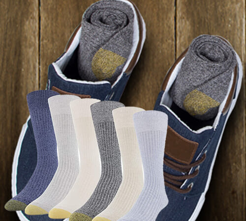 6 Pairs Gold Toe Assorted Color Men’s Crew Socks $6.60 (Reg. $22) – $1.10/Pair – FAB Ratings!