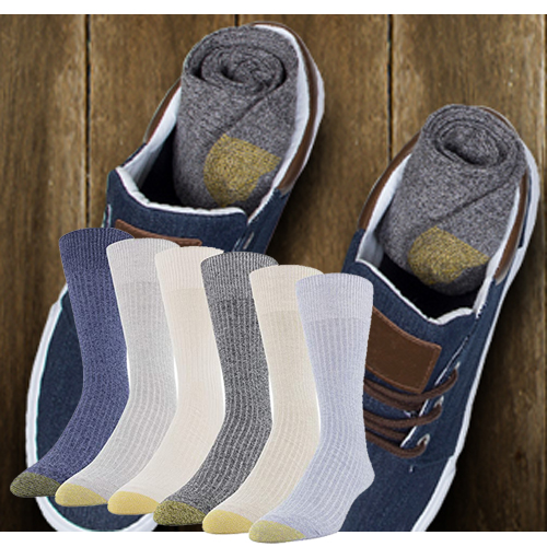 6 Pairs Gold Toe Assorted Color Men’s Crew Socks $6.60 (Reg. $22) – $1.10/Pair – FAB Ratings!