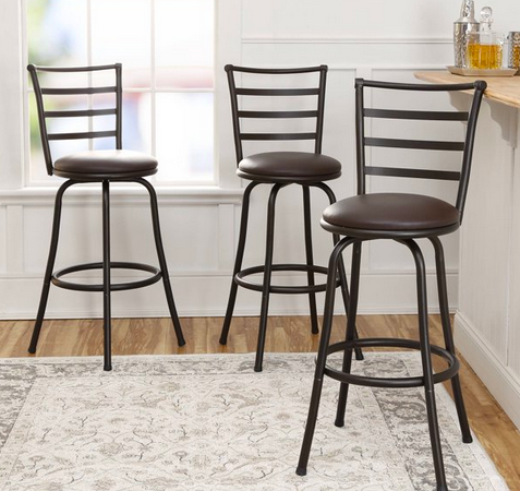 Mainstays Adjustable Swivel Barstools (Set of 3) only $79 shipped!