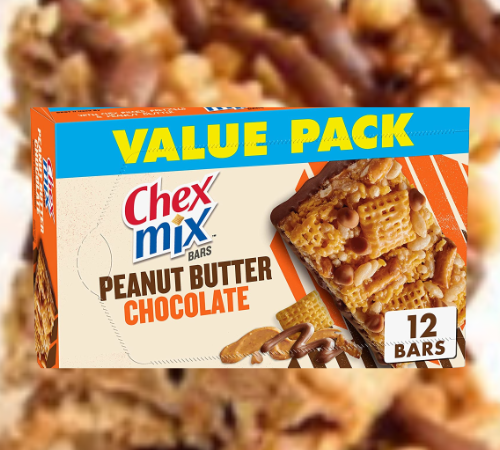 FOUR 12-Count Chex Mix Snack Bars, Peanut Butter Chocolate, 13.56 oz Box as low as $3.89 EACH Box After Coupon (Reg. $6.54) + Free Shipping – 32¢/Bar + Buy 4, Save 5%