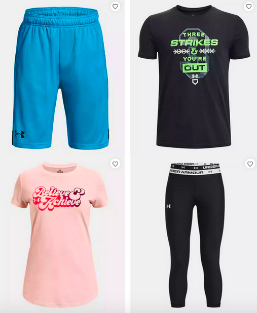 *HOT* Under Armour Youth Shorts, Tees, Pants and more only $12.50 each shipped!