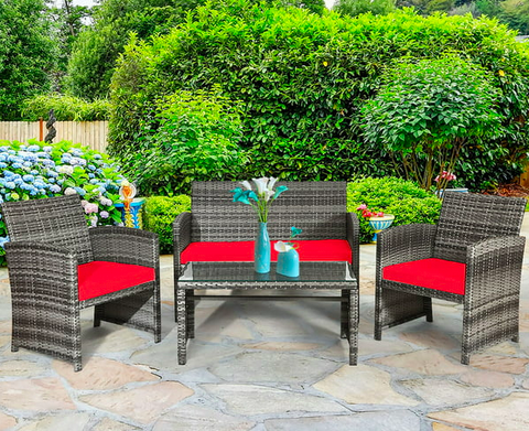 Costway 4-Piece Patio Rattan Conversation Set only $199.99 shipped (Reg. $450!)