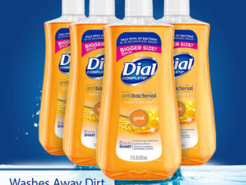 4-Count Dial Complete Antibacterial Liquid Hand Soap (Gold) as low as $5.39 After Coupon (Reg. $12.05) – $1.35/11-Oz Container + Free Shipping