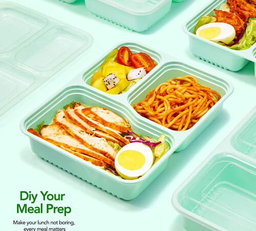 50-Pack Meal Prep Container 3 Compartment BPA-Free $22 After Code (Reg. $55) – $0.44/30-oz Container + Free Shipping – FAB Ratings!