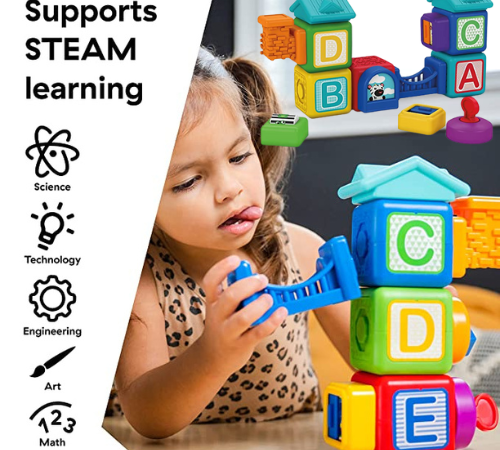 Baby Einstein Connectables 15-Piece Magnetic Activity Baby Building Blocks Toys $19.98 (Reg. $25)