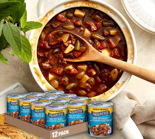 12-Pack Progresso Rich & Hearty Beef Pot Roast with Country Vegetables Soup as low as $15.03 After Coupon (Reg. $26.16) + Free Shipping – $1.25/ 18.5 Oz Can