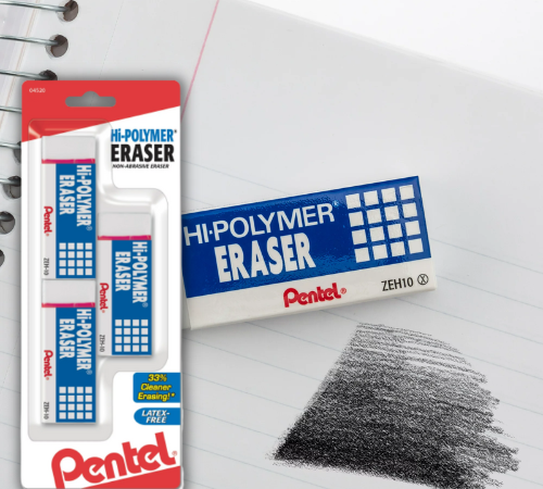 3-Pack Pentel Hi-Polymer Large Block Eraser as low as $1.56 Shipped Free (Reg. $8.94) – 52¢/Eraser