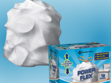 200-Count Member’s Mark Power Flex Tall Kitchen Drawstring Trash Bags as low as $18.03 Shipped Free (Reg. $27) – 9¢/ 13 Gallon Bag