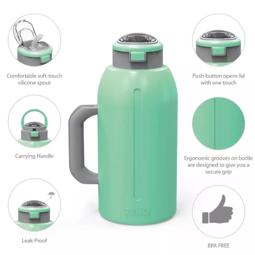 Zak Genesis 64 oz. Stainless Steel Flex Slip Double Wall Vacuum Water Bottle  $23.99 (Reg. $41.49) – 5 Colors!