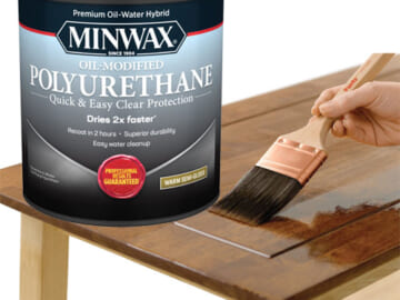 1-Quart Minwax Water Based Oil-Modified Polyurethane (Warm Semi-Gloss, Clear) $9.23 (Reg. $35.62)