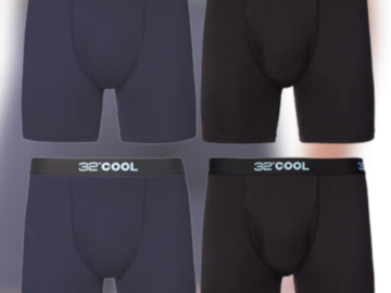 4-Pack 32 Degrees Men’s Cool Boxer Brief $15.96 (Reg. $64) – 3.99 each – 4 Colors – S to XXL