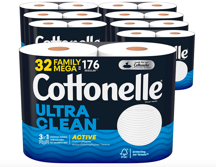 Cottonelle Ultra Clean Toilet Paper, 32 Family Mega Rolls only $26.09 shipped!