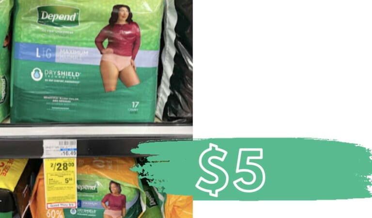 Depends Products $5 a Pack at CVS (reg. $16.50)