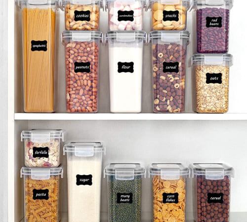 24-Pieces Plastic Kitchen and Pantry Organization Canisters $33.99 Shipped Free (Reg. $53.13) – 4 Different Sizes, Includes 24 Labels