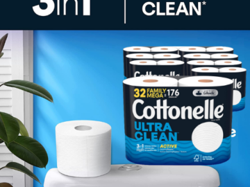 32 Rolls Cottonelle Ultra Clean Toilet Paper with Active CleaningRipples as low as $22.61 After Coupon (Reg. $34.79) + Free Shipping – 71¢/Roll – FAB Ratings!