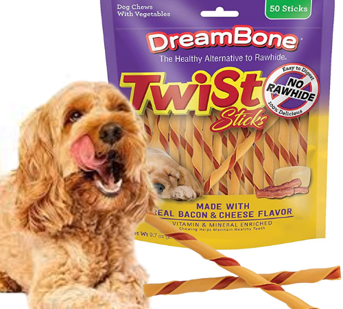 50-Count DreamBone Twist Sticks With Real Bacon And Cheese Flavor as low as $8.21 After Coupon (Reg. $14) + Free Shipping  – 16¢/Stick – Rawhide-Free