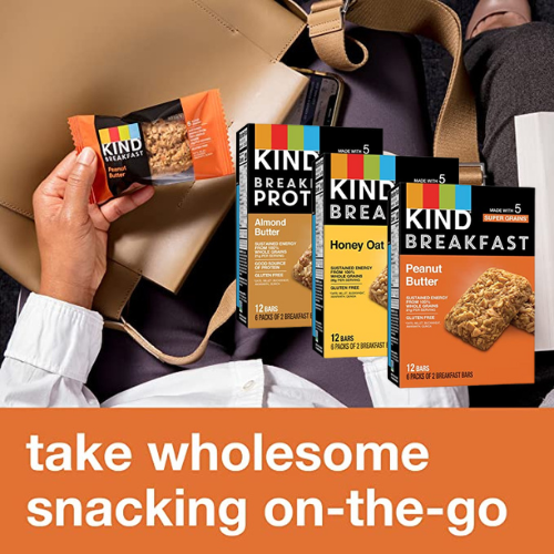 18-Count KIND Breakfast Bars, Variety Pack as low as $10.19 After Coupon (Reg. $17) + Free Shipping  – 57¢/Pouch – Honey Oat, Almond Butter, Peanut Butter