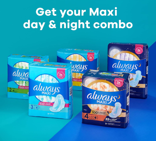 Save BIG on Always Maxi Feminine Pads from as low as $6.95 After Coupon (Reg. $10.47+) + Free Shipping – 11¢/Pad