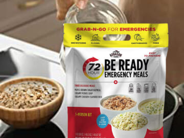 Augason Farms 72-Hour 1-Person Emergency Meal Kit $13.47 (Reg. $28) – 26 Servings, $0.52/Serving, 3  Meal Varieties