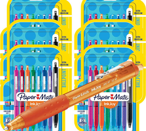 48-Count Paper Mate InkJoy Stylo-Bille 1.0 mm Ballpoint Pens as low as $17.21 Shipped Free (Reg. $33.90) – $0.36/Pen, 8 Colors on each pack