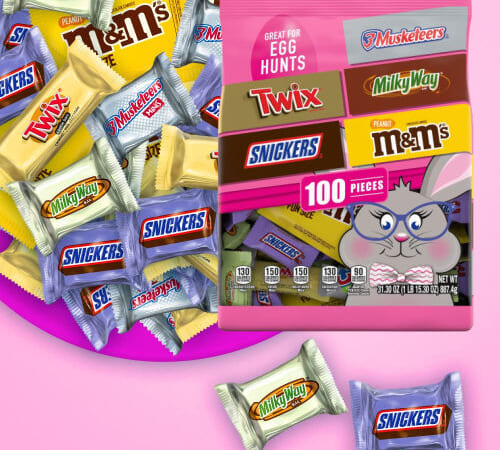 100-Count Bag M&M’S Peanut, Snickers, TWIX, Milky Way & 3 Musketeers & Easter Chocolate Candy Spring Assortment $10.98 (Reg. $21) – $0.11/Candy