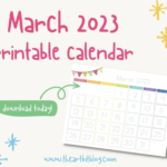 Free Printable March 2023 Tracing Calendar