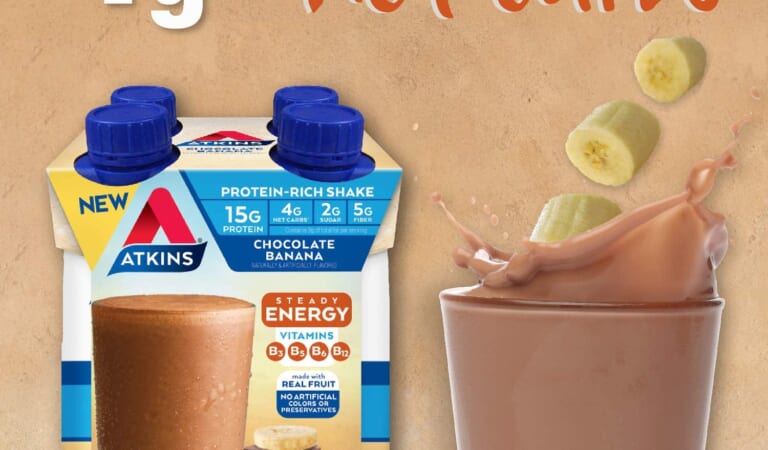 12-Pack Atkins Chocolate Banana Protein-Rich Shake as low as $15.25 Shipped Free (Reg. $25) – $1.27/11-oz carton, Keto-Friendly and Gluten Free