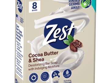 8-Count Zest Cocoa Butter & Shea Deodorizing Bar Soaps $3.28 (Reg. $10.62) – $0.41/4oz Bar