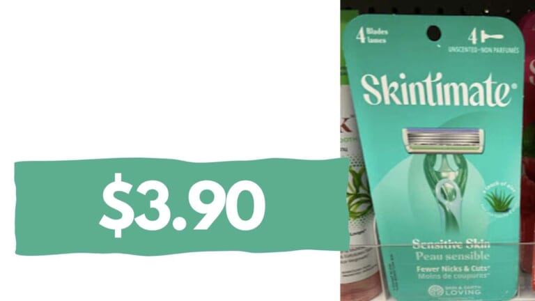 4 ct. Skintimate Sensitive Disposable Razors for $3.90