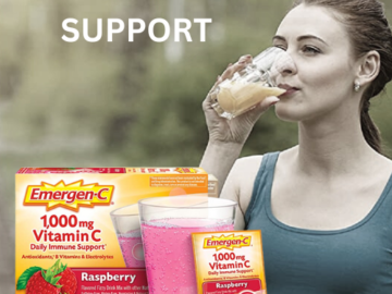 30-Count Emergen-C 1000mg Vitamin C Powder Packets, Raspberry as low as $3.35 After Coupon (Reg. $14.95) + Free Shipping – 11¢/Packet