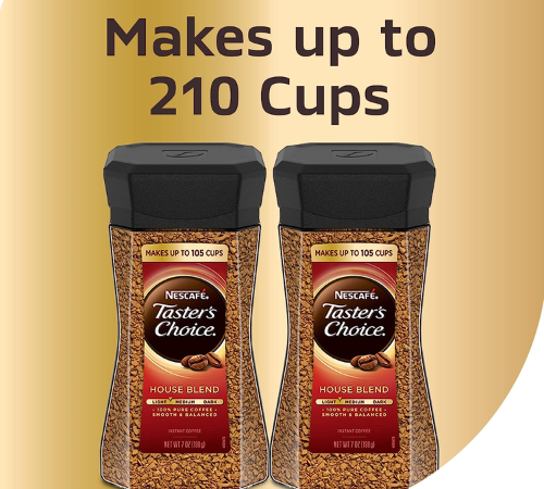 2-Pack Nescafe Taster’s Choice House Blend Light Roast Instant Coffee as low as $10.32 Shipped Free (Reg. $16) – $5.07/ 7 Oz Jar – Makes up to 210 cups